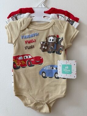 Disney Baby Cars Graphic One-Piece Bodysuit - Tan, Red, Blue, Brown